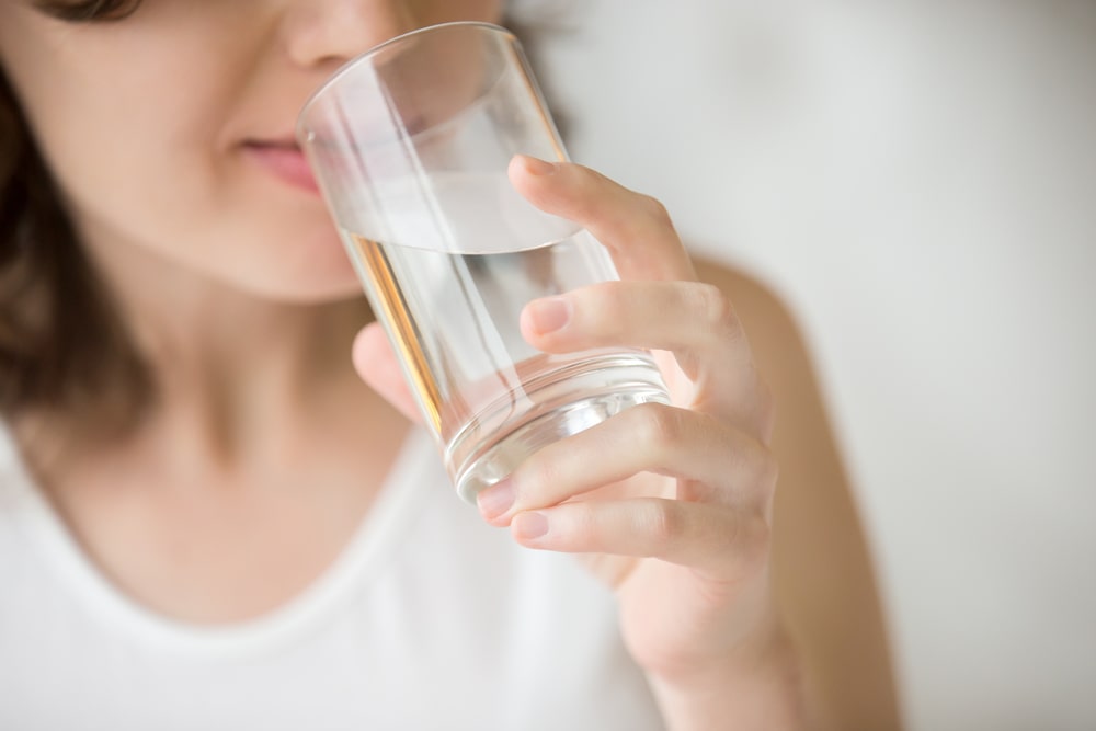 drinking lots of water