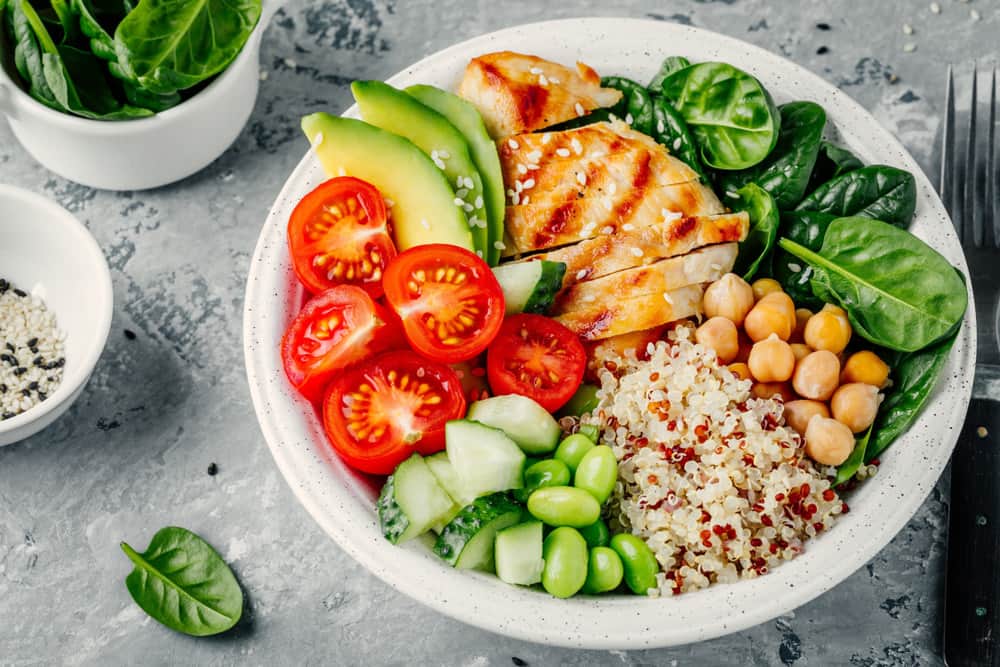 healthy meal on a bowl