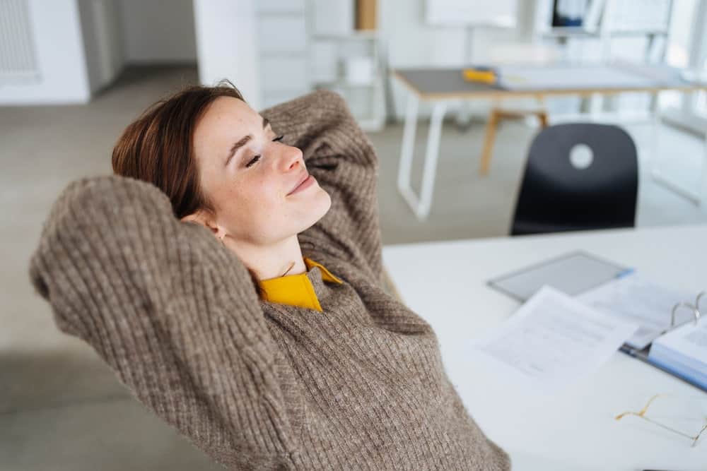 woman taking a moment to de-stress